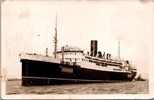 Real Photo Postcard Large Steamer Steamship Ocean Liner at Sea picture
