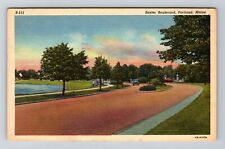 Portland ME-Maine, Baxter Boulevard, c1974 Vintage Souvenir Postcard picture