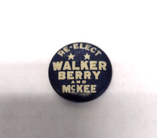 Vintage 1926 New York Mayor Walker Berry Mckee Political Campaign Pinback Button picture