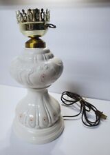 Vintage White Ceramic Victorian Style Oil Lamp Shaped Electric 13.5