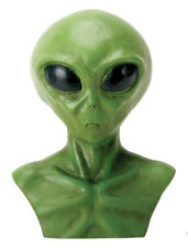 Ebros Alien Green Extraterrestrial ET Roswell Alien Head Bust Skull Figurine picture