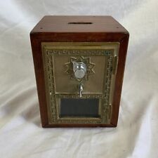 Handmade Vintage Post Office Mail Box Door Postal Coin BANK No Code picture