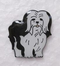 LHASA APSO DOG BLACK & WHITE LAPEL PIN BADGE BROOCH 100's OF OTHERS LISTED AC26 picture
