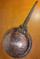 Antique 1800s Primitive Tinned Copper Pan w/Hand Wrought Iron Handle 18.5