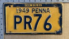 1949 Pennsylvania license plate PR 76 Ford Chevy Dodge 15095 picture