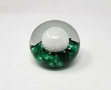 Peacock Glassworks USA Glass Encased Golf Ball Paperweight Art Glass 3