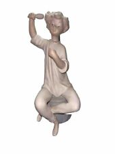 Vintage Lladro Girl Brushing Hair 1970 Missing the Mirror Bisque Porcelain GUC picture