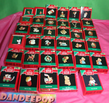 35 Hallmark Miniature Ornaments Set Animals Theme 1988-1991 Holiday Christmas picture