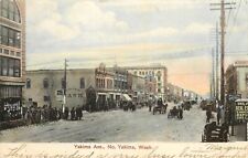 c1907 Postcard; Yakima Ave Busy Street Scene, No. Yakima WA Posted picture