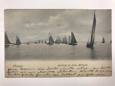 vintage 1907 yachting on lake michigan Chicago divided back postcard picture