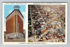 Indianapolis IN-Indiana, Hotel Lincoln, Advertising, Antique Vintage Postcard picture