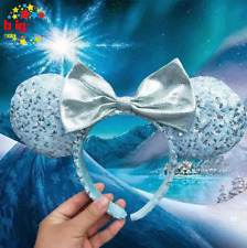 Minnie Ears Disney Parks Frozen Arendelle Aqua Resort Sequin Blue Headband picture