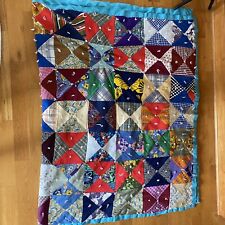 Vintage Handmade Colorful Scrappy Patchwork Quilt picture