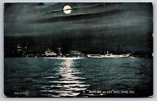 Wolff's Park & USS Yantic Detroit Michigan MI Moonlight c1910 Postcard picture