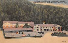 Gatlinburg TN-Tennessee, New Riverside Hotel Old Cars Linen Postcard 8407 picture