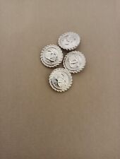 Lot Of 4 Silver Chanel buttons 16mm mm mm Gold Tone Metal Designer Button  picture