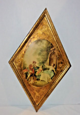 Vintage Italian Florentine Decoupage Gold Gilt Wood Wall Picture Plaque picture