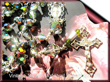 Vintage Rosary Vintage Swarovski Vintage Vitrail Beads All .925 SS Blest picture