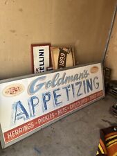 Vintage Goldmans Appetizing Brooklyn NY Original Store Sign 8’x3’ Metal picture