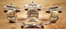 SWAROVSKI CRYSTAL 3 Euro Pins Candle Holder Triple Pin Signed Vintage Org Box picture