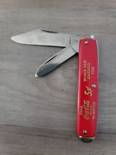 Coca Cola Pocket Knife 1933 Chicago World Fair 2 Blade USA Red  picture