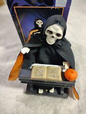 VINTAGE GEMMY Animated Grim Reaper At His Organ/Piano 1995 Works W/Box SKULL picture