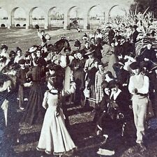 Antique 1903 Wealthy Victorian Dance Party Spain Stereoview Photo Card V3598 picture