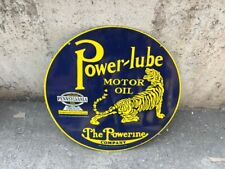 RARE PORCELAIN POWERLUBE ENAMEL SIGN 36 INCHES DOUBLE SIDED picture