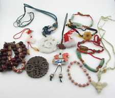 Vtg Chinese & Asian Jewelry Lot Nephrite Jade Cloisonne Bracelet Necklace + picture