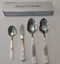 GOLDEN CRESCENDO Reed & Barton 4 Piece Hostess Set NEW NEVER USED Japan 18/8 picture