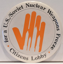 1980s US Soviet Nuclear Weapons Freeze Citizen Lobby Arms Race Anti-War Pinback picture
