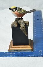 Bird Sculpture by Richard Lamson Studio CHESTNUT SIDED WARBLER sitting on branch picture