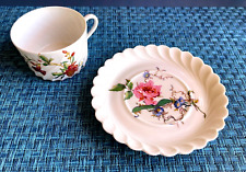 Haviland Teacup & Saucer Set Floral Porcelain Limoges France picture