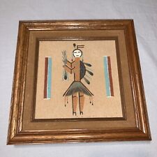 authentic navajo sand painting yazzi hunchback man  artist signed picture