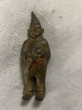 Antique C. 1908 A.C. Williams Cast Iron Clown Still Bank Circus Red Details picture