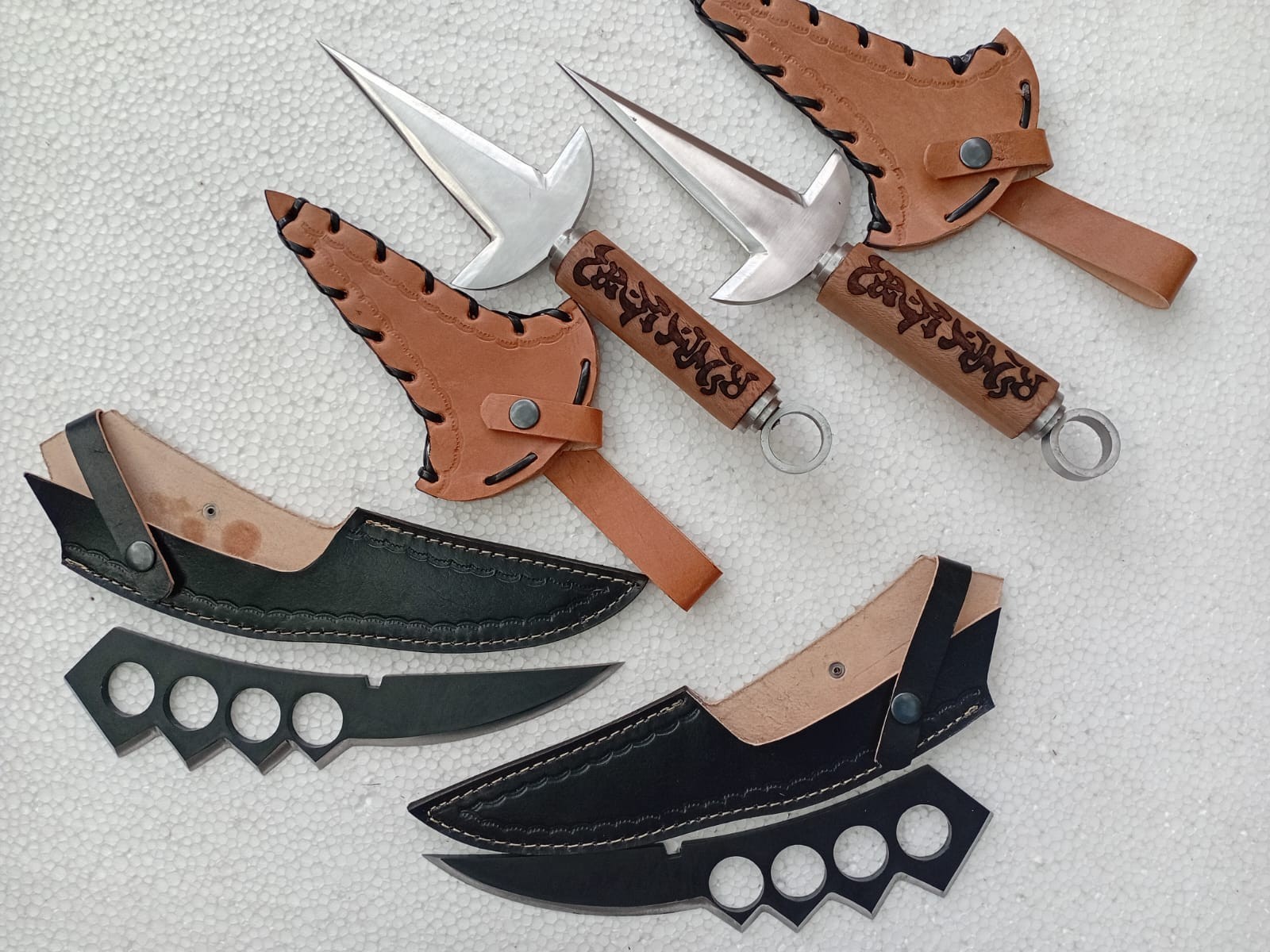 4 Pcs  Handmade Minato Kunai Replica Knives Engraved Wood Handle | Anime Knife |