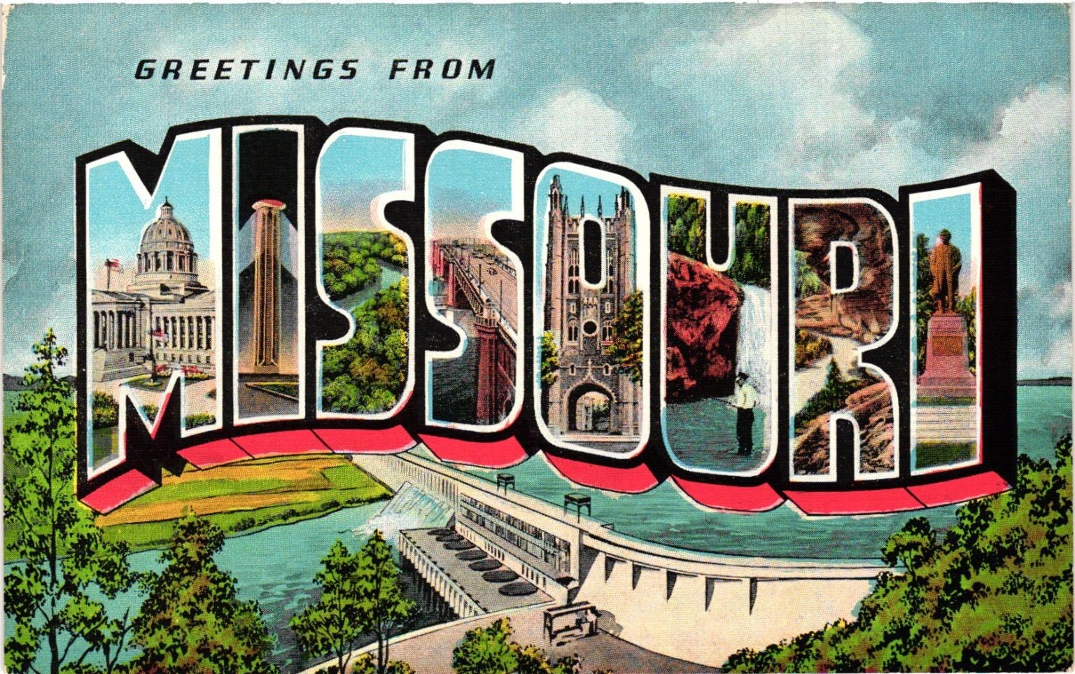 Vintage Greetings From Missouri Large Letter Postcard E. C. Kropp Co. Vintage Greetings From Missouri Large Letter Postcard E. C. Kropp Co.