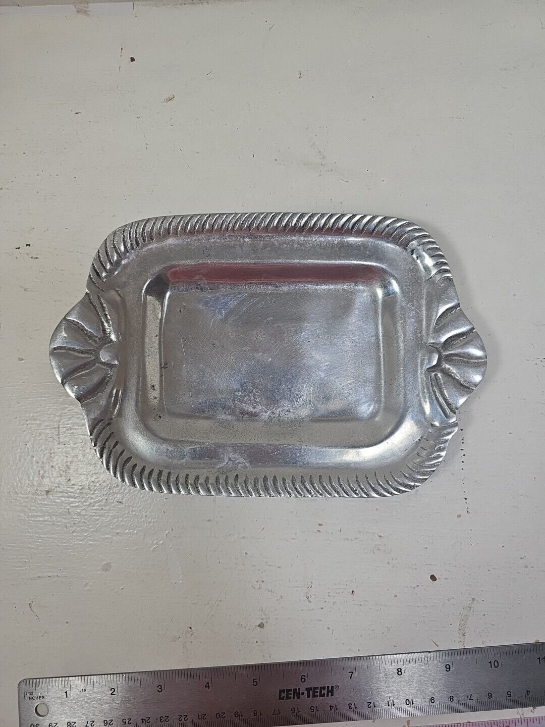 Vintage Pewter Plate Trinket Dish 8.5\