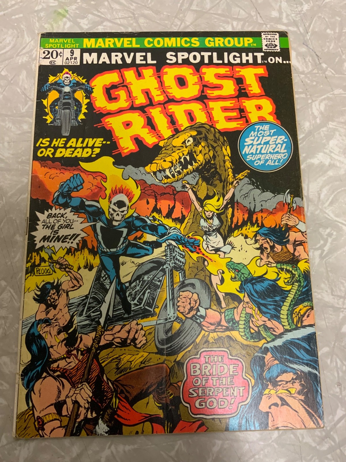 Marvel Spotlight #9 Marvel Comics 1973 5th Appearance of Ghost Rider PLOOG VG