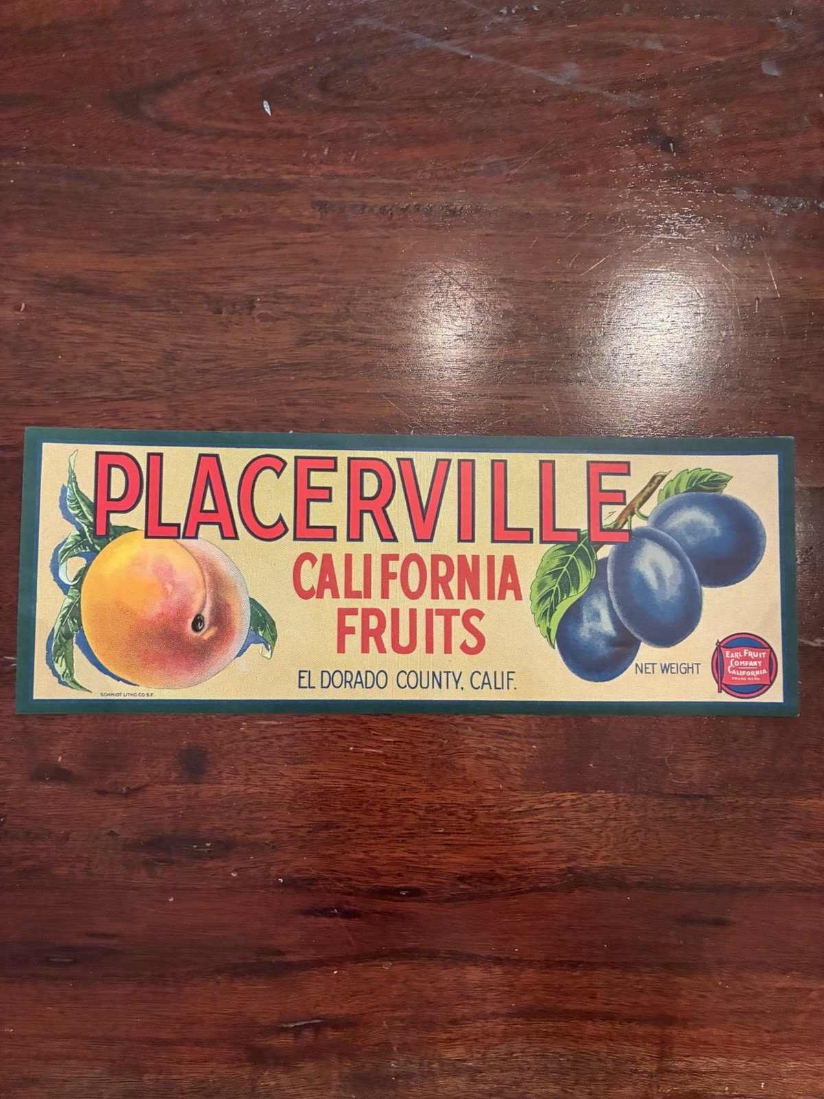 10 Vintage Placerville California Fruits Crate Labels Earl Fruit Co El Dorado