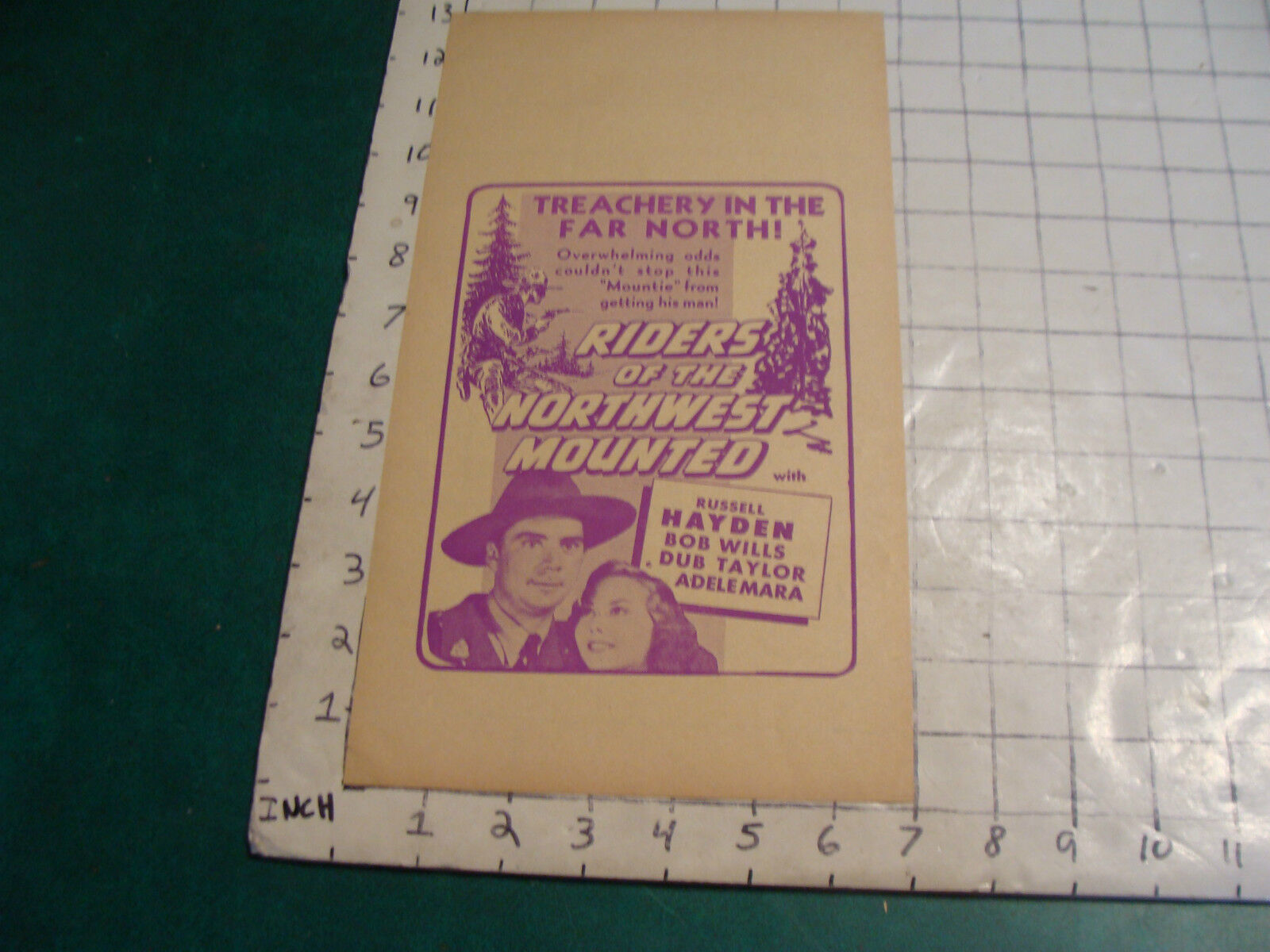 1943 original RIDERS of the NORTHWEST MOUNTED poster/small ad sheet