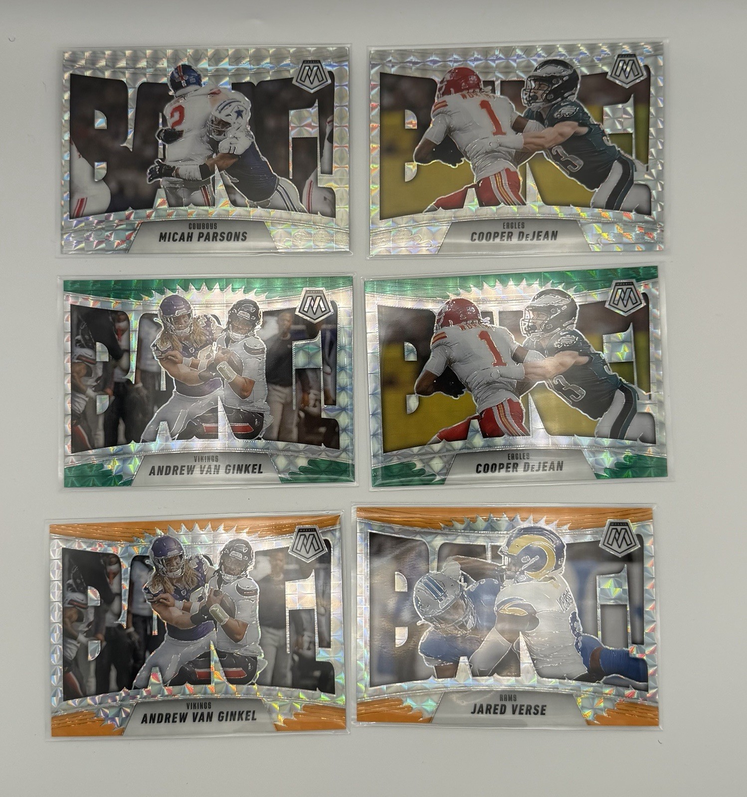 2025 Panini Mosaic Football Bang Parsons DeJean Van Ginkel Verse Mixed Prizm Lot