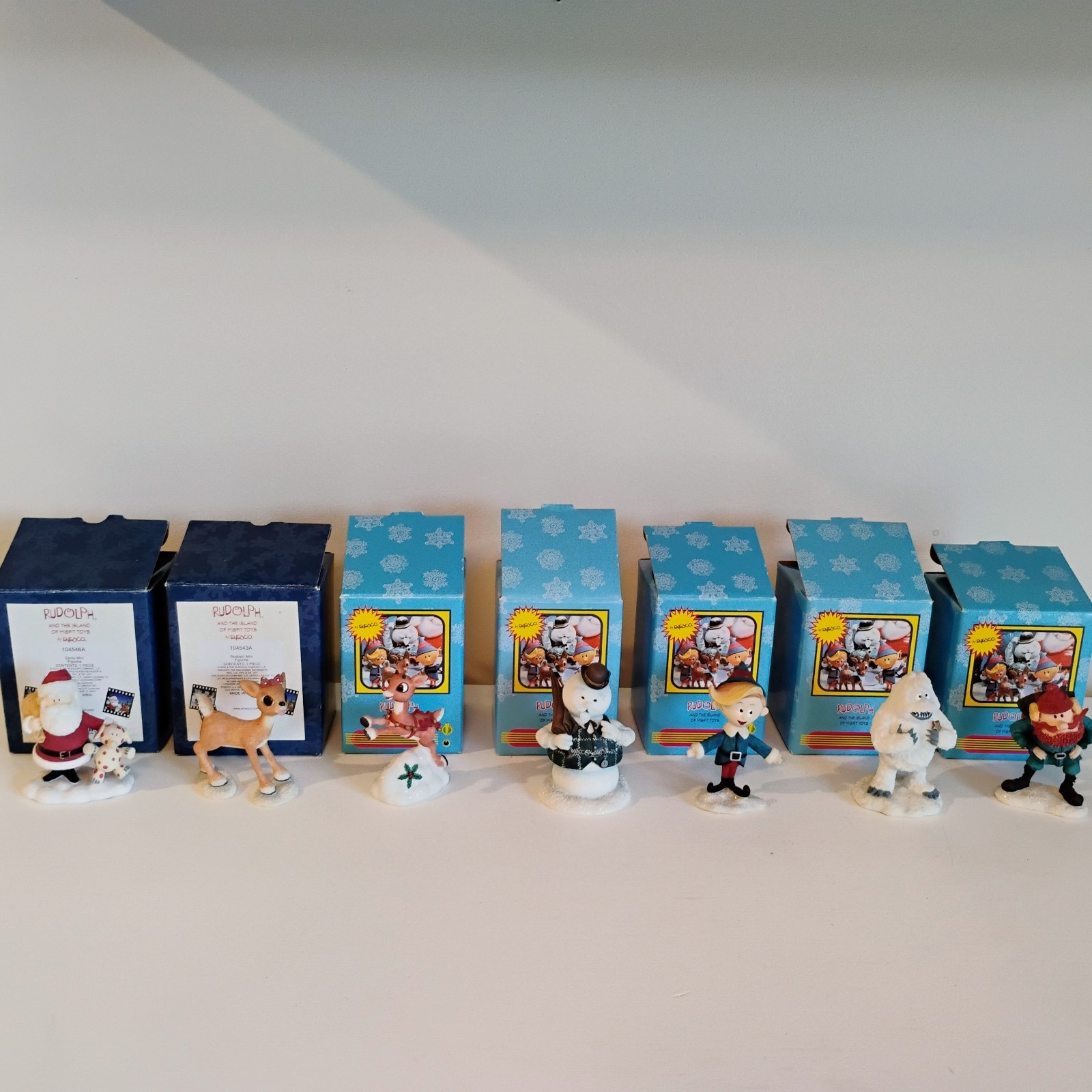 Vtg Enesco Rudolph & Misfit Toys 7 Set Bumble Sam Snowman Hermey Cornelius +++