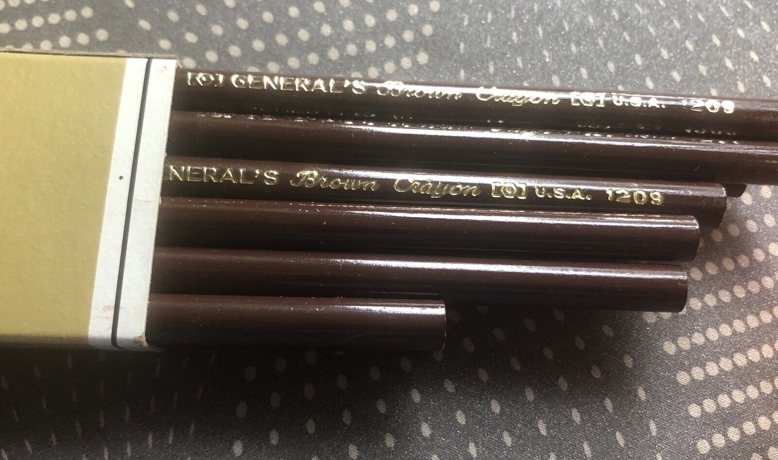 12 Vtg General's Brown Crayon 1209 USA Pencils - Unused Unsharpened