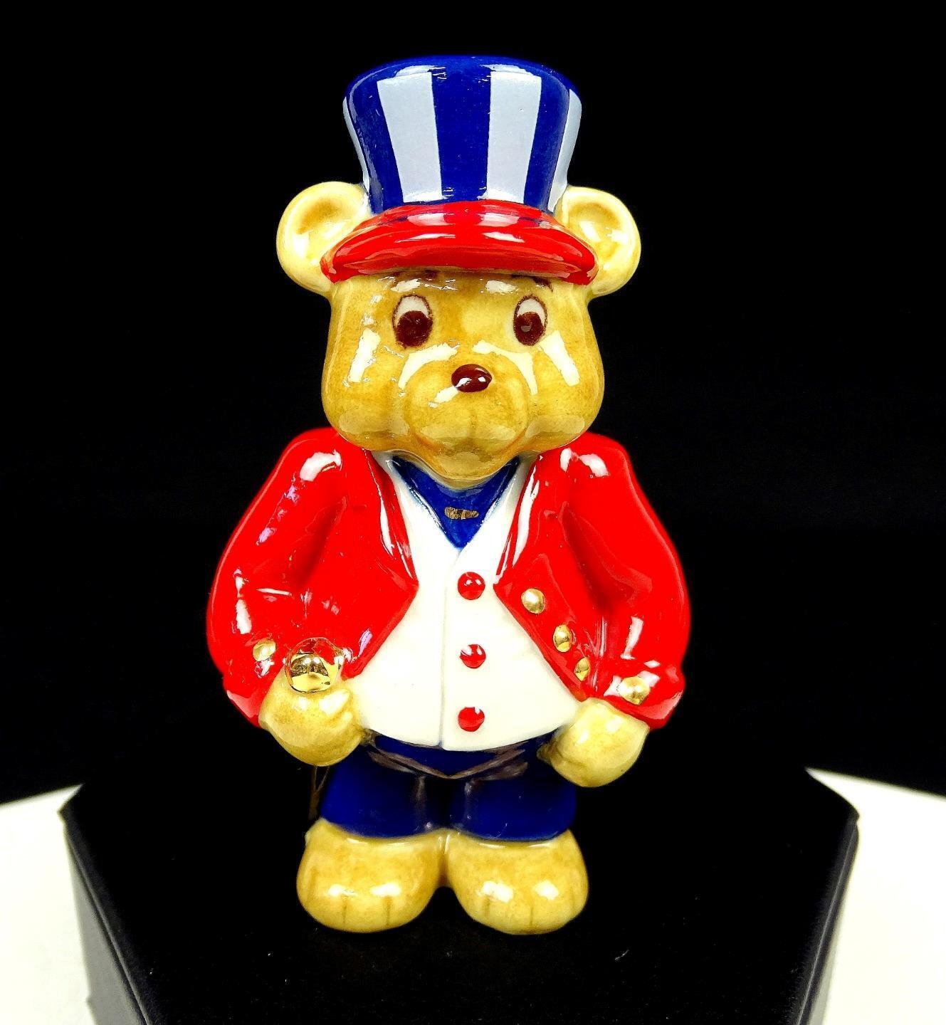 Wade Porcelain Lil' Uncle Sam Bear Red Coat Ltd Edt 125 Rare Figurine June 2002