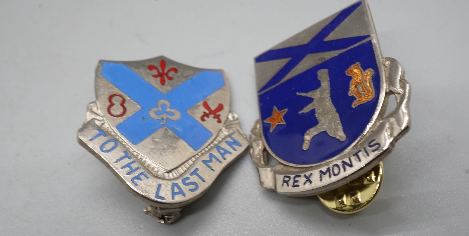 WWII 135th & 136th Infantry Regiment To The Last Man & Rex Montis DI Unit Pins