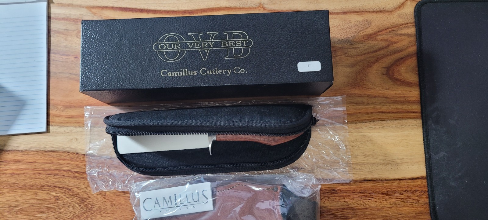 Camillus OVB Jerry Fisk Hunter Bubinga Handle 2004 CA-FISK403-Mint Condition 