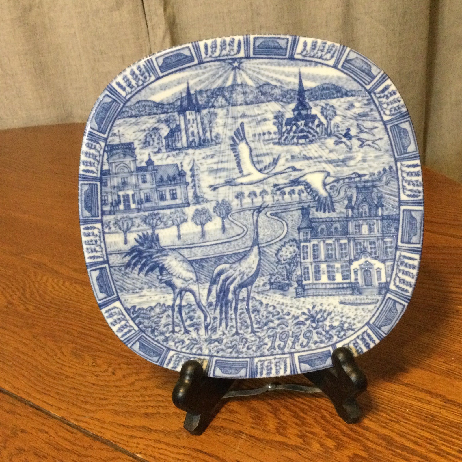 Julen Rorstrand Collector\'s Plate Blue White Sweden 1979