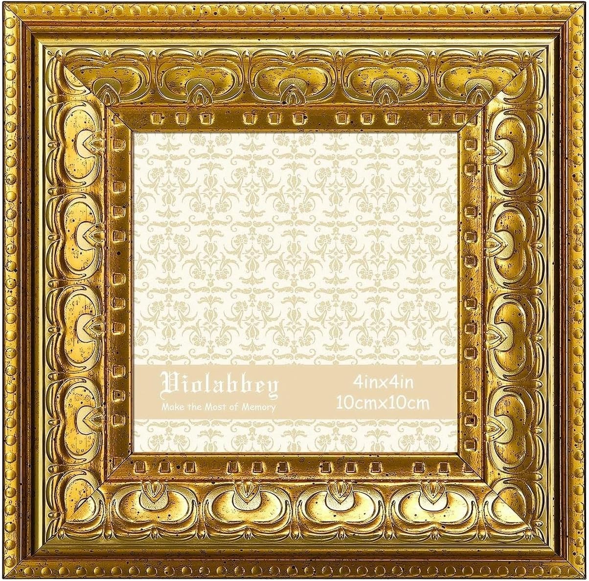 4x4 Picture Frame Gold Vintage Photo Frame Small Antique Ornate Frame Square