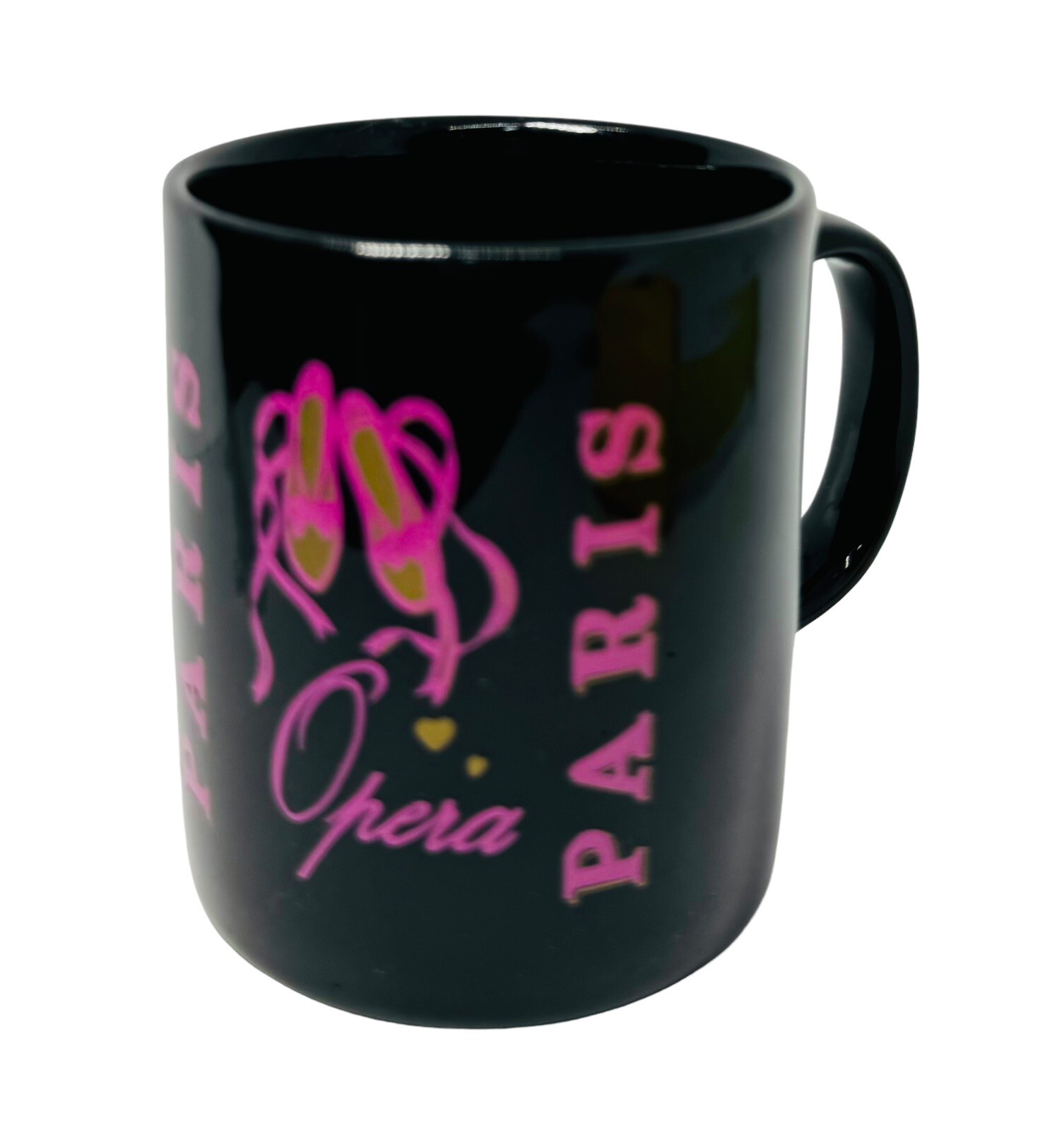 Paris Opera Kilncraft 12 oz. Coffee Tea Mug Pink on Black Ballet Shoes Very good Paris Opera Kilncraft 12 oz. Coffee Tea Mug Pink on Black Ballet Shoes Very good